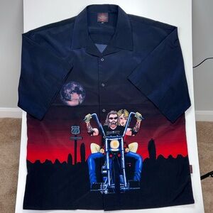DragonFly Shirt Mens 5XL Button up Roadhouse Biker All over Print Double Sided